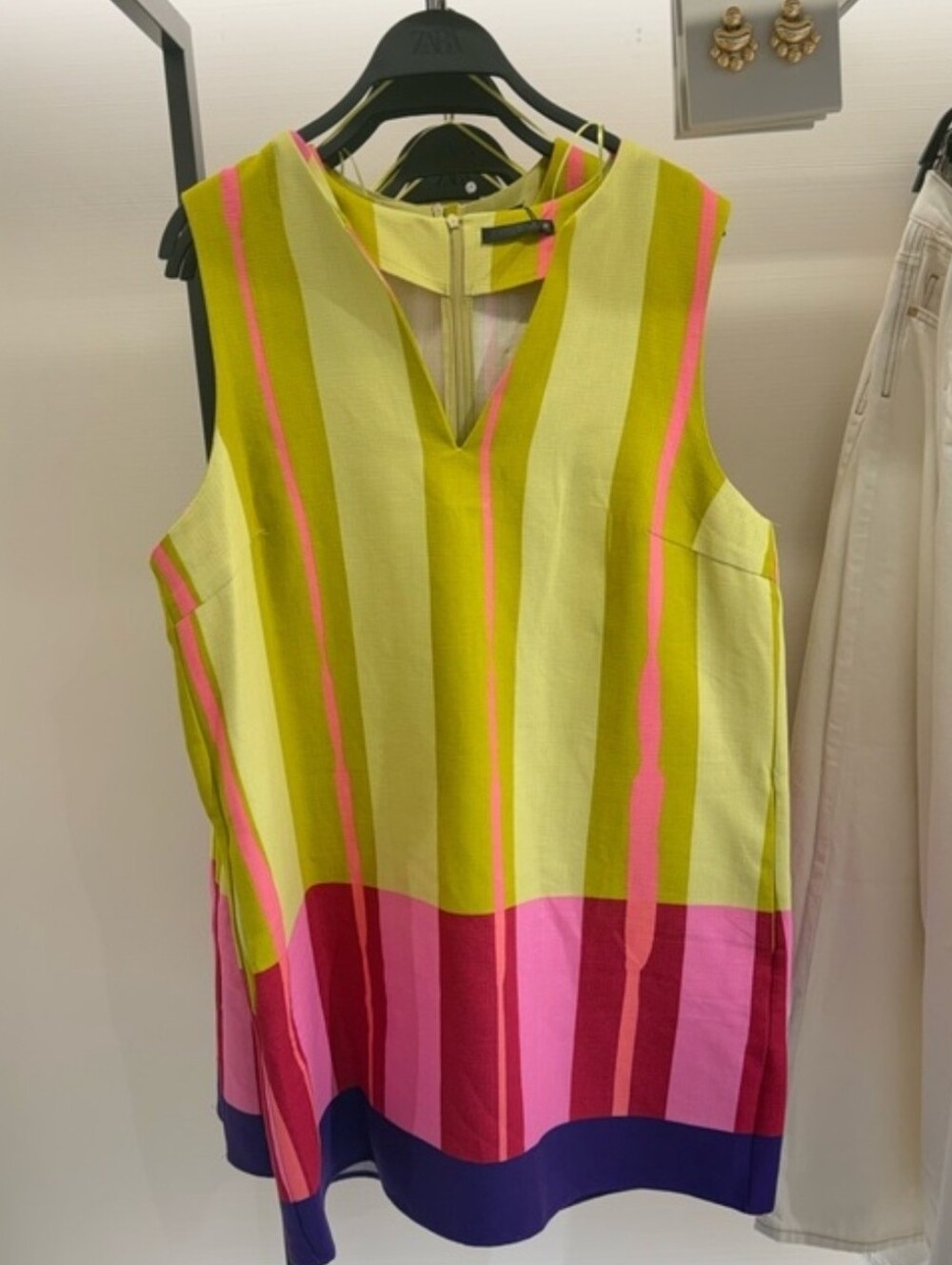 Sz M ZARA WOMAN SS26 MULTICOLORED SHORT STRIPED DRESS - Picture 5 of 8